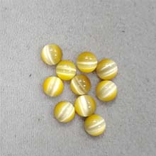 8MM ROUND CABOCHON CATS EYE DARK YELLOW(10PCS/BAG)